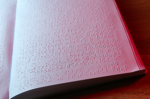 Book written in braille alphabet for blind people - Фото, зображення