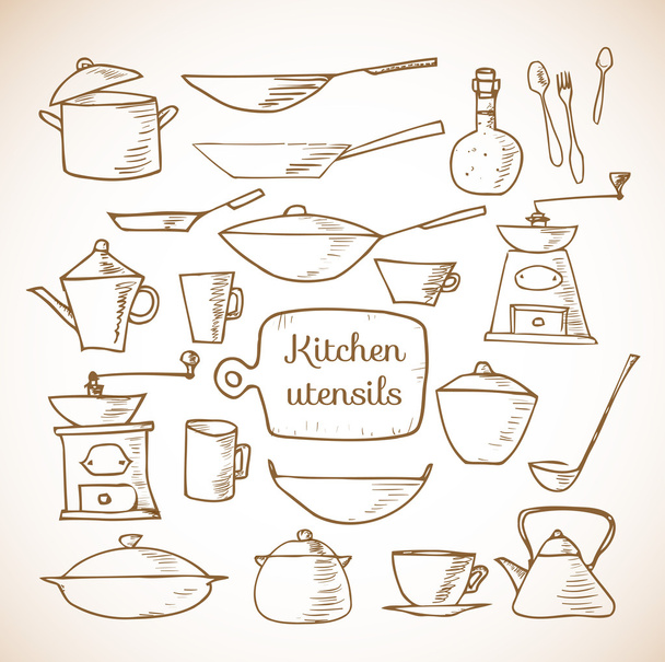 Kitchen tools - Vettoriali, immagini