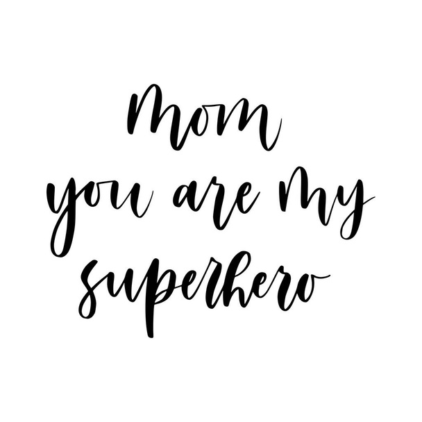 Happy mothers day. Lettering composition with floral doodle elements. - Vektori, kuva