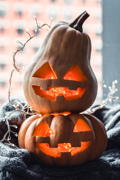 Jack o lanterns Halloween pumpkin face - Foto, immagini