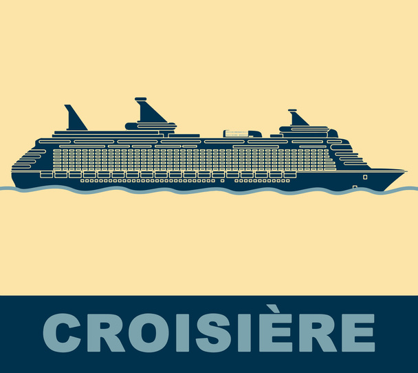Cruise ship pop art - Vector, Image