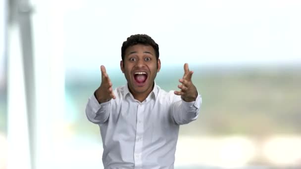 Excited Indian businessman celebrating succes. - Footage, Video