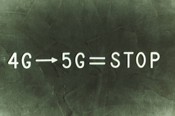 4G networks transitioning to 5G technologies, stop progress, technology progress concept - Photo, image