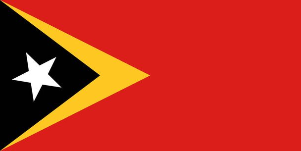 Nationalflagge des östlichen Timor. Das wichtigste Symbol eines unabhängigen Landes. Ein Attribut von der Größe eines demokratischen Staates. - Foto, Bild