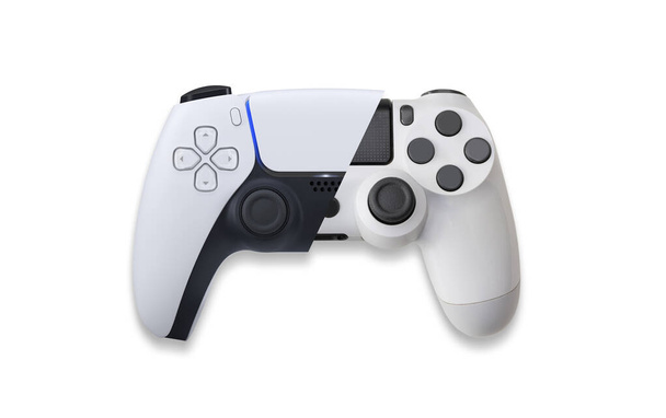 Next Generation vs actual generation White game controller on white background - Photo, Image