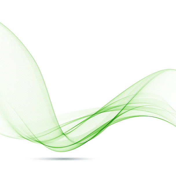 Green abstract wave isolated on white background. Advertising layout. Vector graphics. - Vector, Image