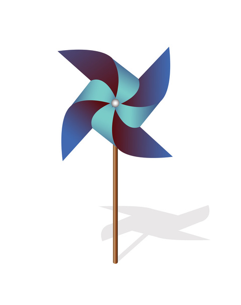 Blue pinwheel 3d vector - Vettoriali, immagini