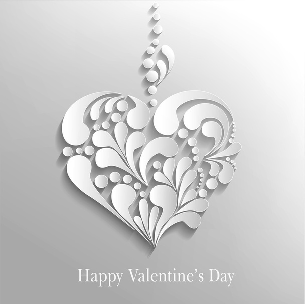 vector background with a paper heart, Valentine's Day - Vecteur, image