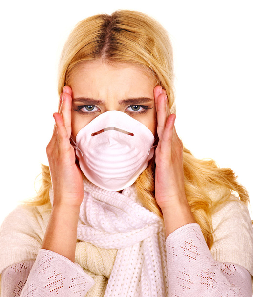 Young woman in medical mask. - 写真・画像
