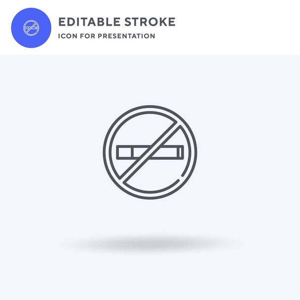 No Smoking icon vector, gevuld plat bord, solide pictogram geïsoleerd op wit, logo illustratie. No Smoking icoon voor presentatie. - Vector, afbeelding