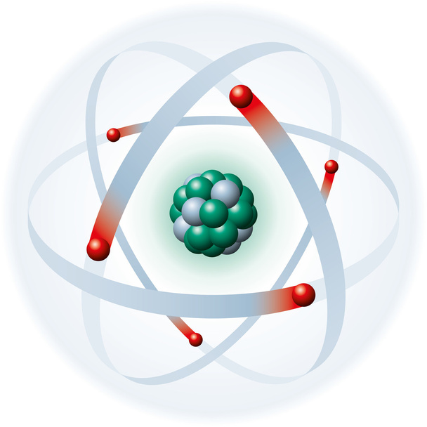 Átomo com Núcleo e Elétrons
 - Vetor, Imagem