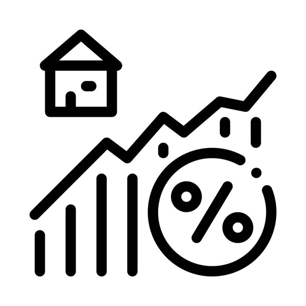 vector icono de la infografía de crecimiento inmobiliario. signo infográfico de crecimiento inmobiliario. ilustración de símbolo de contorno aislado - Vector, Imagen