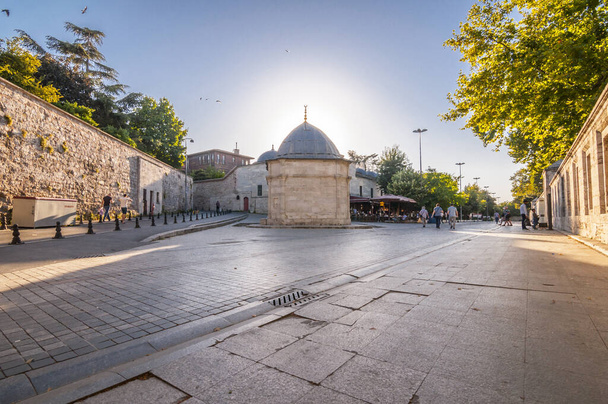 Istanbul, Turkey - July 29, 2020: Exterior view of the Suleymaniye Mosque, located on the Third Hill of Istanbul. The mosque was commissioned by Suleiman the Magnificent and designed by Mimar Sinan. - Фото, зображення