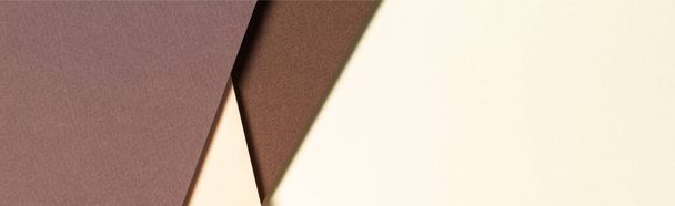 Αφηρημένο χρώμα χαρτιά γεωμετρία φόντο σύνθεση με μπεζ και καφέ τόνους - Φωτογραφία, εικόνα