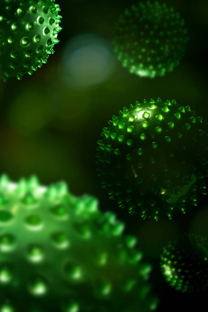 Zelená jednobuněčná chlorella řasy mikroskopické koncepční 3D ilustrace - Fotografie, Obrázek