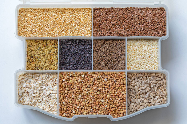 Seeds and Grains Healthy Food Selection Variety - Foto, immagini