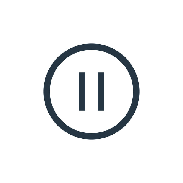 pausa icono de botón vector de concepto de música. Ilustración de línea delgada de pulsación editable botón de pausa. botón de pausa signo lineal para su uso en aplicaciones web y móviles, logotipo, medios impresos. - Vector, imagen