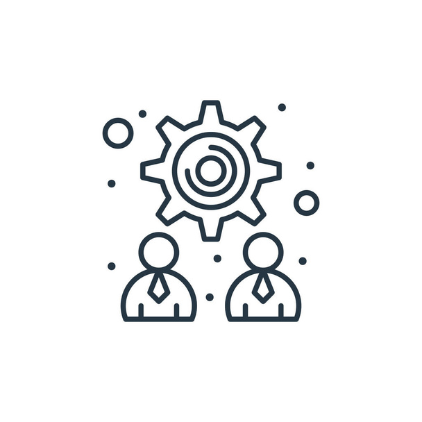 teamwork icon vector from strategy concept. Thin line illustration of teamwork editable stroke. teamwork linear sign for use on web and mobile apps, logo, print media. - Vector, Image