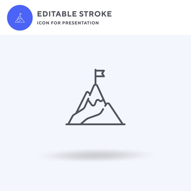 Mountain icon vector, gevulde vlakke bord, solide pictogram geïsoleerd op wit, logo illustratie. Mountain icoon voor presentatie. - Vector, afbeelding