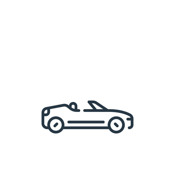 Araç taşıma konseptinden Cabriolet simgesi vektörü. Cabriolet 'in düzenlenebilir vuruşunun ince çizgisi. Web ve mobil uygulamalarda kullanmak için cabriolet doğrusal işareti, logo, yazdırma ortamı. - Vektör, Görsel