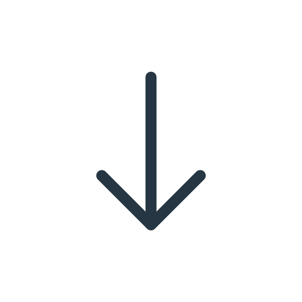 down arrow icon vector from arrows concept. Thin line illustration of down arrow editable stroke. down arrow linear sign for use on web and mobile apps, logo, print media. - Vector, Image