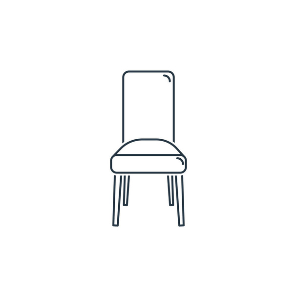 szék ikon vektor a háztartási koncepció. Vékony vonal illusztrációja szék szerkeszthető stroke. szék lineáris jel webes és mobil alkalmazásokhoz, logóhoz, nyomtatott médiához. - Vektor, kép