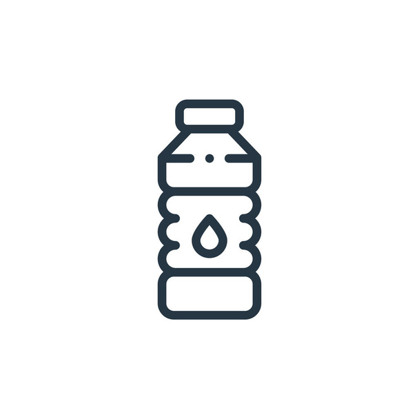 Wasserflaschen-Symbolvektor aus dem Konzept des American Football. Dünne Abbildung einer Wasserflasche mit editierbarem Strich. Lineares Wasserflaschenschild für Web und mobile Apps, Logo, Printmedien. - Vektor, Bild