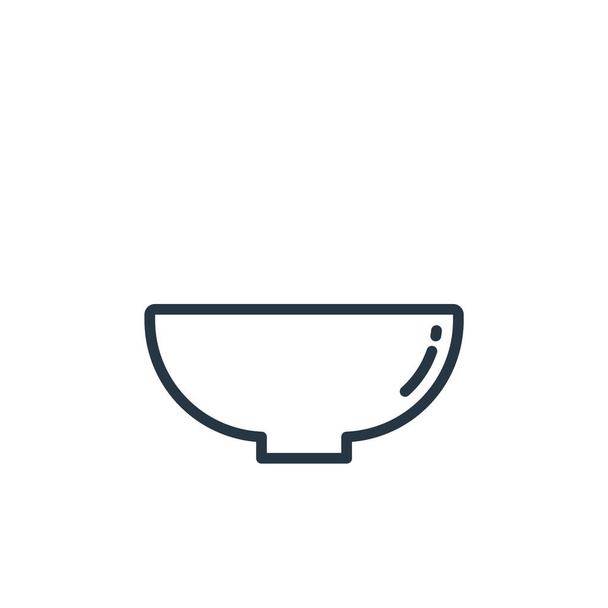 bowl icon vector from kitchen concept. Thin line illustration of bowl editable stroke. bowl linear sign for use on web and mobile apps, logo, print media. - Vector, Image