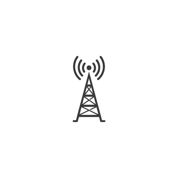 Design de ilustração de modelo de logotipo de ícone de torre de sinal
 - Vetor, Imagem