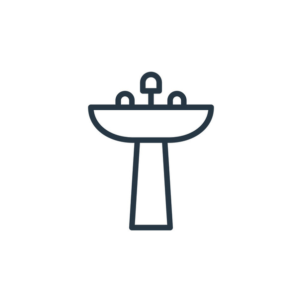 lavabo icône vecteur de salle de bains accessoires concept. Illustration en ligne mince de la course modifiable du lavabo. signe linéaire de lavabo pour une utilisation sur les applications web et mobiles, logo, presse écrite. - Vecteur, image