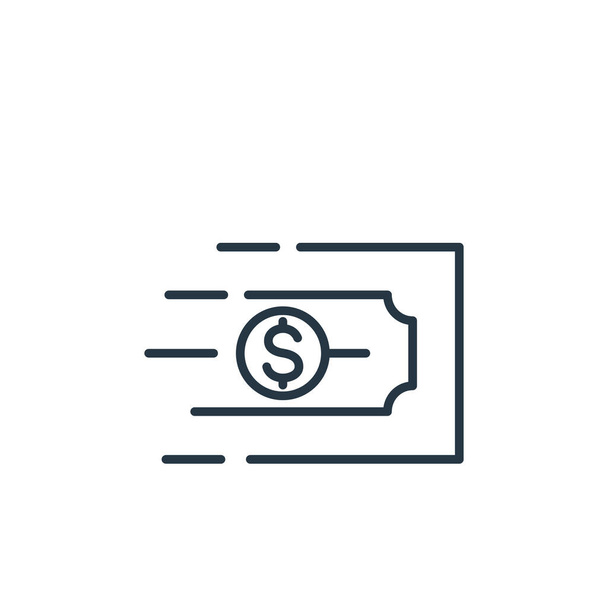 Icon-Vektor für Geldüberweisungen aus dem Finanzkonzept. Thin Line Illustration von Geldtransfer editierbaren Schlaganfall. Lineares Zeichen für Geldüberweisungen zur Verwendung auf Web- und mobilen Apps, Logo, Printmedien. - Vektor, Bild