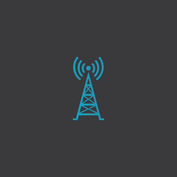 Modèle d'illustration de logo d'icône de tour de signal - Vecteur, image