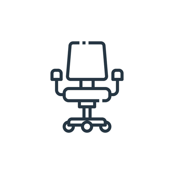 家具コンセプトの椅子アイコンベクトル。椅子編集可能なストロークの細い線イラスト。ウェブとモバイルアプリ、ロゴ、印刷メディアで使用するための椅子リニアサイン. - ベクター画像