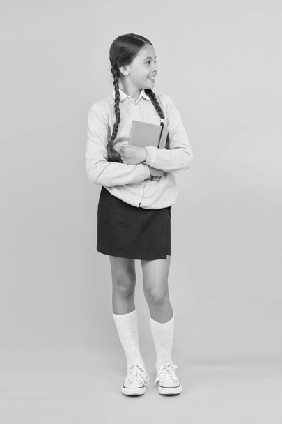 Study in secondary school. Homeschooling and private lesson. Adorable child schoolgirl. Formal education. School education basics. Focused on education. KId girl diligent student likes to study - Foto, Imagen