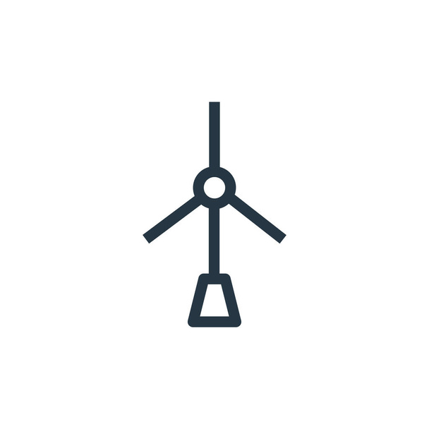 風車のアイコンベクトルを生態学の概念から。風車編集可能なストロークの細い線図。Webやモバイルアプリ、ロゴ、印刷メディアで使用するための風車のリニアサイン. - ベクター画像