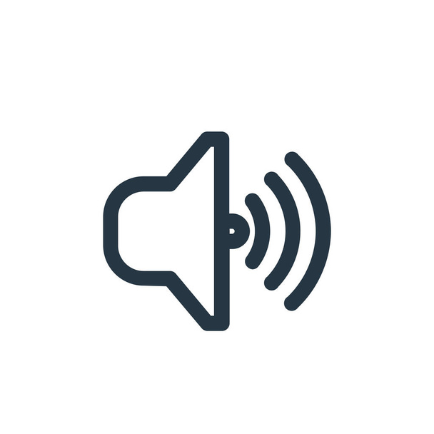 Lautsprechersymbolvektor aus dem Interface-Konzept. Dünne Darstellung des editierbaren Strichs des Sprechers. Lautsprecher-Linearschild für Web- und Mobile-Apps, Logo, Printmedien. - Vektor, Bild