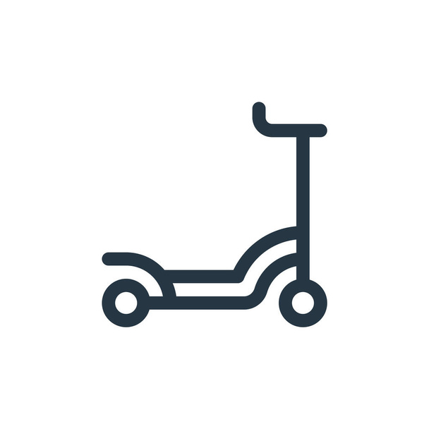 patada vector icono scooter del concepto de transporte público. Ilustración de línea delgada de patinete scooter carrera editable. kick scooter signo lineal para su uso en aplicaciones web y móviles, logotipo, medios impresos. - Vector, imagen