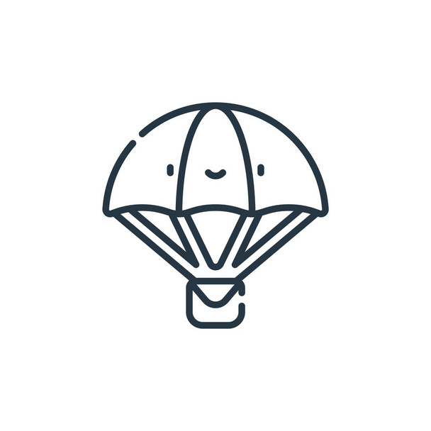 parachuting icon vector from adventure concept. Thin line illustration of parachuting editable stroke. parachuting linear sign for use on web and mobile apps, logo, print media. - Vector, Image