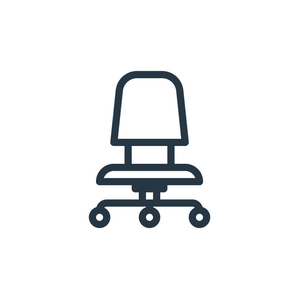 chair icon vector from office equipment concept. Thin line illustration of chair editable stroke. chair linear sign for use on web and mobile apps, logo, print media. - Vector, Image