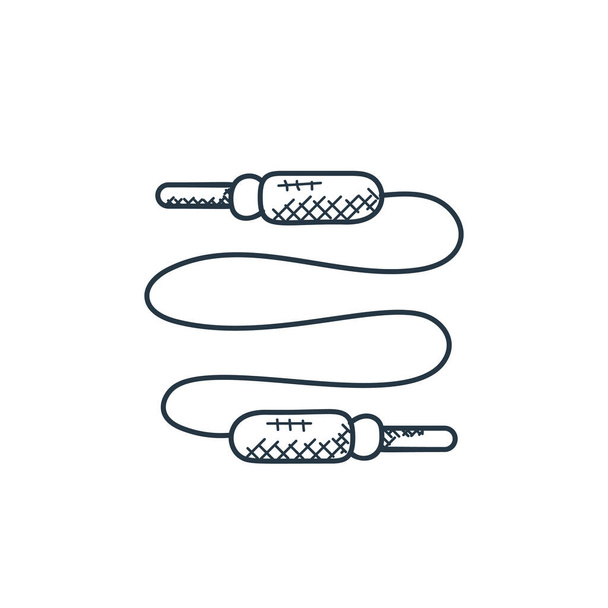 Jack kablo ikonu müzik konseptinden. Kriko kablo düzenlenebilir felcinin ince bir çizgisi. ağ ve mobil uygulamalarda kullanmak için jack kablo doğrusal işareti, logo, yazdırma ortamı. - Vektör, Görsel