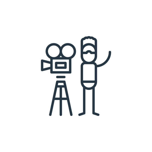 Videokamera-Icon-Vektor aus dem Kunstkonzept. Thin Line Illustration der Videokamera editierbaren Strich. Lineares Videokameraschild für Web- und Mobile-Apps, Logo, Printmedien. - Vektor, Bild