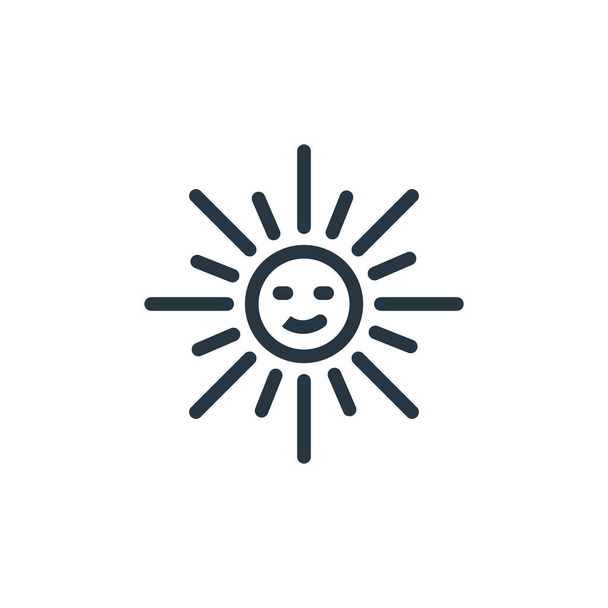 Sonnensymbolvektor aus dem Frühjahrskonzept. Dünne Darstellung des Sonnenstichs. Sun Linear Sign für Web und mobile Apps, Logo, Printmedien. - Vektor, Bild