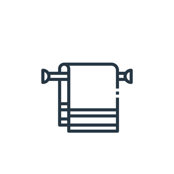 Handtuch-Icon-Vektor aus Möbelkonzept. Thin Line Illustration von Handtuch editierbaren Schlaganfall. Lineares Handtuch für Web und mobile Apps, Logo, Printmedien. - Vektor, Bild