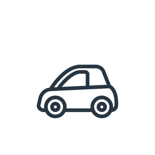 Araç konseptinden küçük araba ikonu vektörü. İnce çizgili, düzenlenebilir küçük araba çarpması. Web ve mobil uygulamalarda kullanmak için küçük araba doğrusal işareti, logo, yazdırma ortamı. - Vektör, Görsel