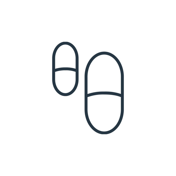 薬のアイコンベクトルだ。錠剤編集可能なストロークの細い線図。Webおよびモバイルアプリ、ロゴ、印刷メディアで使用するための丸薬のリニアサイン. - ベクター画像