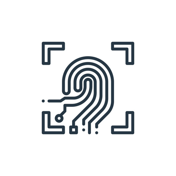 fingerprint scan icon vector from smart home concept. Thin line illustration of fingerprint scan editable stroke. fingerprint scan linear sign for use on web and mobile apps, logo, print media. - Vector, Image