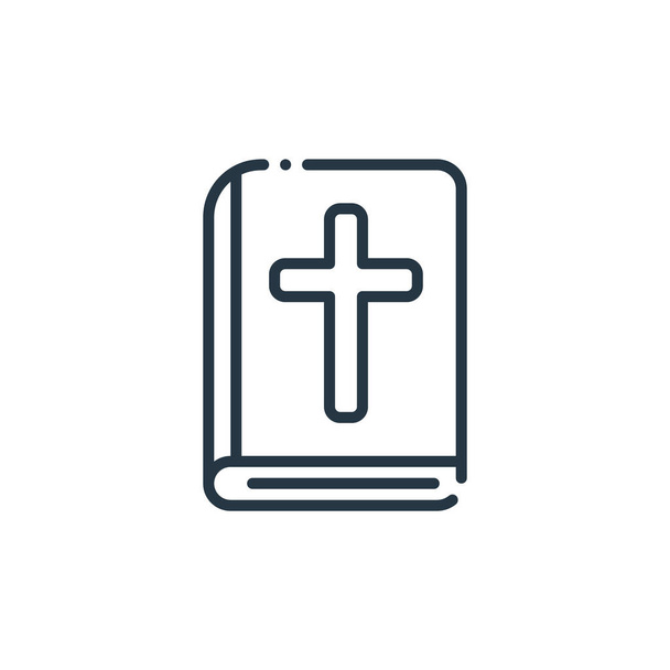 bible icon vector from easter concept. Thin line illustration of bible editable stroke. bible linear sign for use on web and mobile apps, logo, print media. - Vector, Image