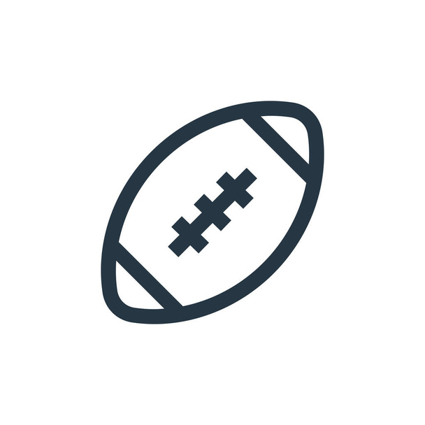 Spor konseptinden rugby topu ikonu vektörü. İnce çizgili, düzenlenebilir rugby topu vuruşu. Web ve mobil uygulamalarda kullanmak için ragbi topu doğrusal işareti, logo, yazdırma ortamı. - Vektör, Görsel
