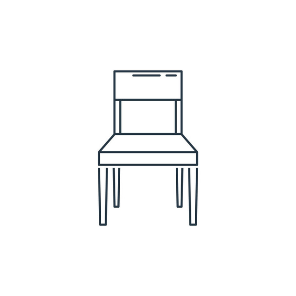 chair icon vector from household concept. Thin line illustration of chair editable stroke. chair linear sign for use on web and mobile apps, logo, print media. - Vector, Image