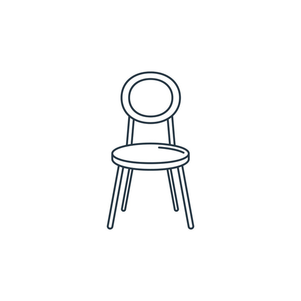 chair icon vector from household concept. Thin line illustration of chair editable stroke. chair linear sign for use on web and mobile apps, logo, print media. - Vector, Image